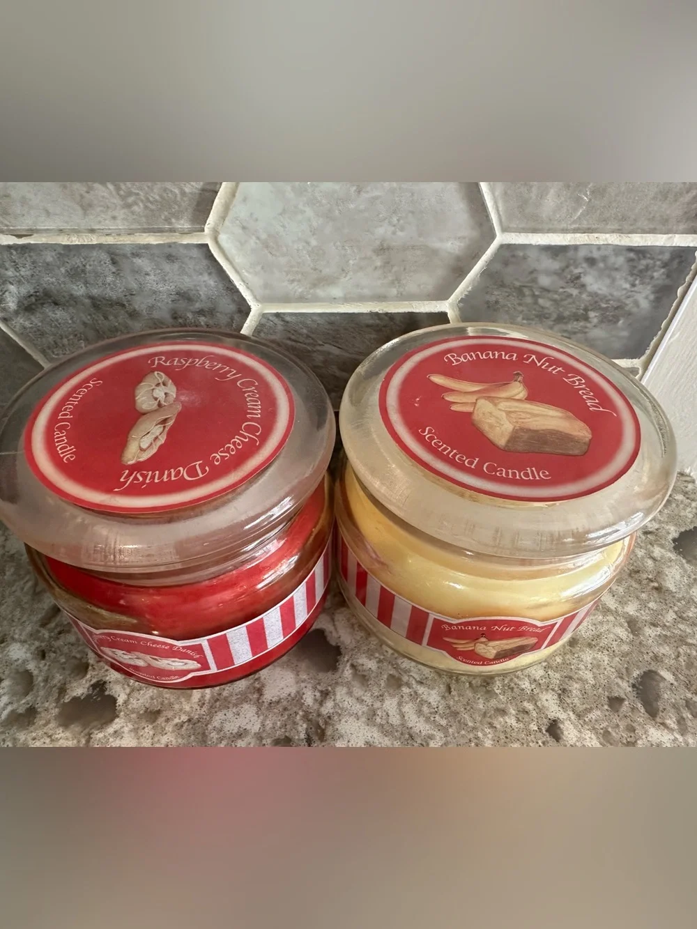 Banana Nut Bread & Raspberry Cheesecake Scented Candle Duo - 2 Jar Set